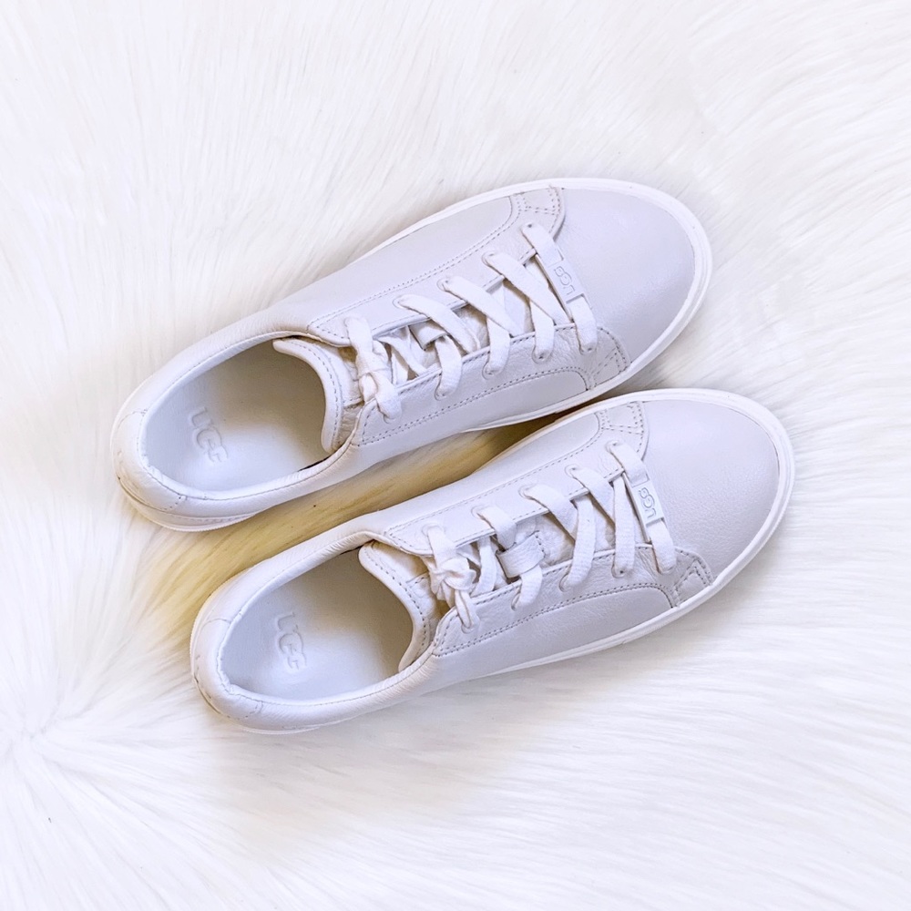 UGG Zilo White Leather Sneakers - Picture 3 of 7